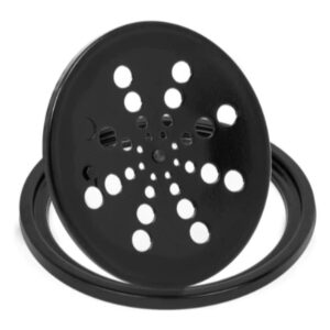 Ralo Completo Redondo – Grelha + Caixilho em Inox Preto 10×10 cm