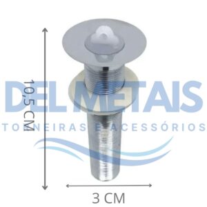Válvula Para Lavatório Longa Em Metal Cromado De 7/8 - 11 cm