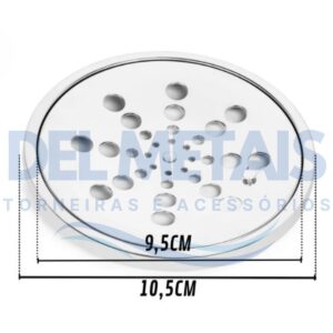 Ralo Completo Redondo – Grelha + Caixilho em Inox Preto 10×10 cm