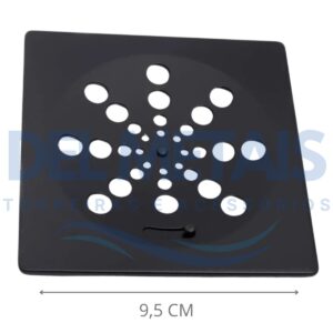 Grelha Quadrada em Inox Preto Para Caixilho de 10×10 cm