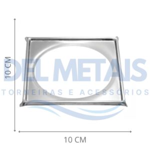 Caixilho Quadrado em Inox Cromado 10×10 cm