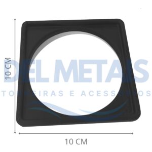 Caixilho Quadrado em Inox Preto 10×10 cm