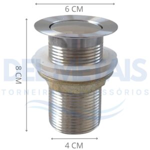 Válvula Click em Metal Para Pia de Banheiro e Tanques 1. 1/4