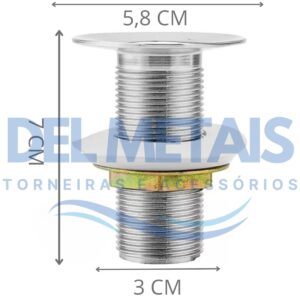 Válvula Para Lavatório Em Metal Cromado De 7/8