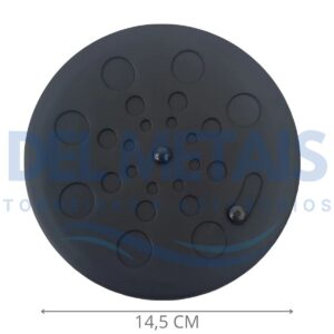 Grelha Redonda em Inox Preto Para Caixilho de 15×15 cm