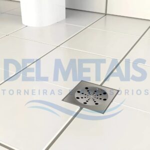 Grelha Quadrada em Inox Cromado Para Caixilho de 15×15 cm