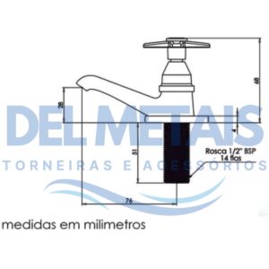 1193 Torneira Para Banheiro / Lavabo Em Metal Cromado