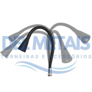 Torneira Gourmet Bica Móvel Para Bancada de Cozinha Com Tubo Cone Preto Flexível