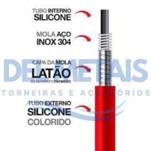 Torneira Gourmet Bica Móvel Para Parede de Cozinha Com Tubo Vermelho Flexível