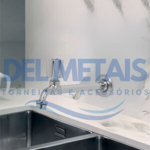 1158 Torneira Para Parede de Cozinha em Metal Cromado