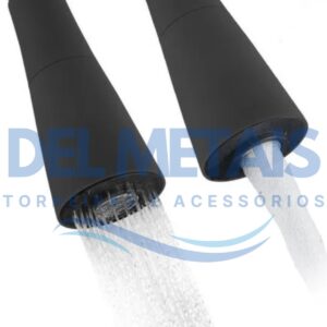 Torneira Gourmet Bica Móvel Para Bancada de Cozinha Com Tubo Cone Preto Flexível