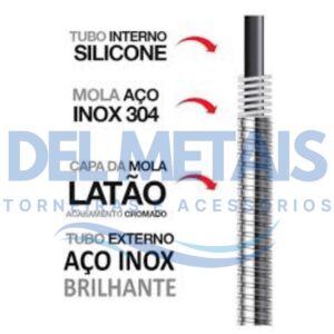 Torneira Gourmet Bica Móvel Para Bancada de Cozinha Com Tubo Cone Cromado Flexível