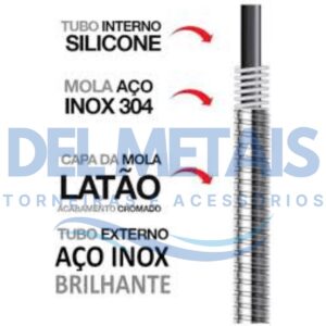 Torneira Gourmet Bica Móvel Para Parede de Cozinha Com Tubo Cone Cromado Flexível